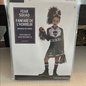 Fear Squad Cheerleader Costume with Skull Design